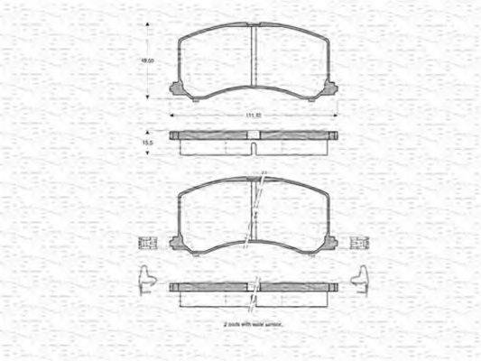 MAGNETI MARELLI 363702160752 Комплект тормозных колодок, дисковый тормоз