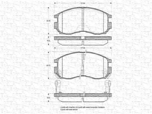 MAGNETI MARELLI 363702160777 Комплект тормозных колодок, дисковый тормоз