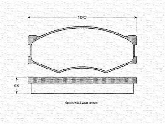 MAGNETI MARELLI 363702160785 Комплект тормозных колодок, дисковый тормоз