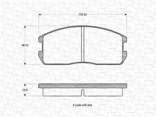 MAGNETI MARELLI 363702160809 Комплект тормозных колодок, дисковый тормоз