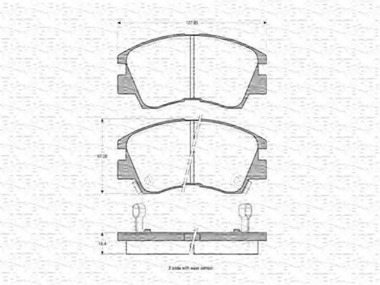 MAGNETI MARELLI 363702160884 Комплект тормозных колодок, дисковый тормоз