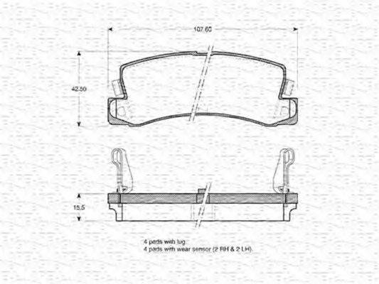 MAGNETI MARELLI 363702160885 Комплект тормозных колодок, дисковый тормоз