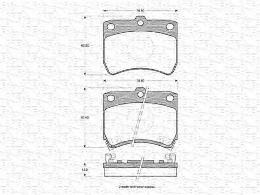 MAGNETI MARELLI 363702160911 Комплект тормозных колодок, дисковый тормоз
