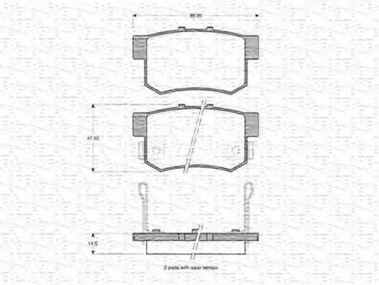 MAGNETI MARELLI 363702160912 Комплект тормозных колодок, дисковый тормоз