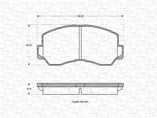 MAGNETI MARELLI 363702160919 Комплект тормозных колодок, дисковый тормоз