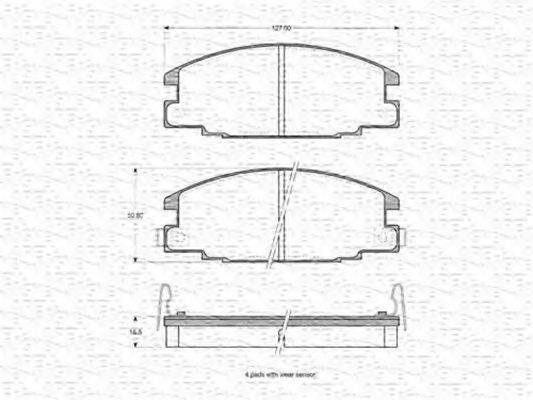 MAGNETI MARELLI 363702160952 Комплект тормозных колодок, дисковый тормоз