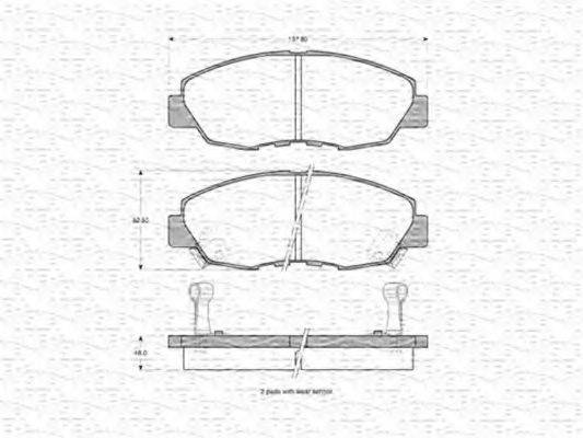 MAGNETI MARELLI 363702160973 Комплект тормозных колодок, дисковый тормоз