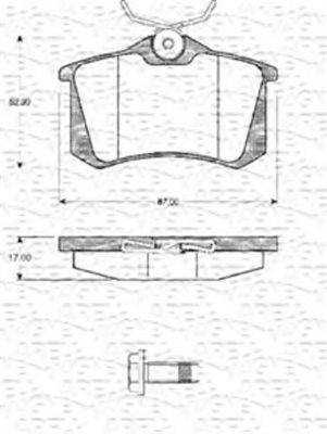 MAGNETI MARELLI 363702161022 Комплект тормозных колодок, дисковый тормоз