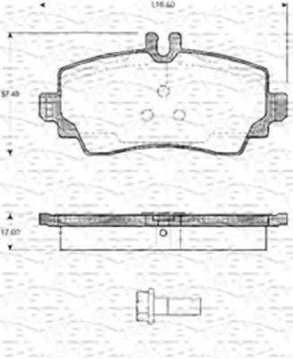 MAGNETI MARELLI 363702161041 Комплект тормозных колодок, дисковый тормоз