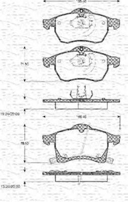 MAGNETI MARELLI 363702161046 Комплект тормозных колодок, дисковый тормоз