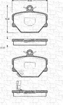 MAGNETI MARELLI 363702161053 Комплект тормозных колодок, дисковый тормоз