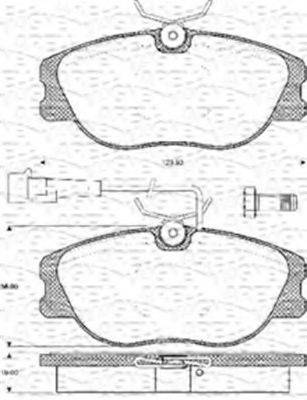 MAGNETI MARELLI 363702161057 Комплект тормозных колодок, дисковый тормоз