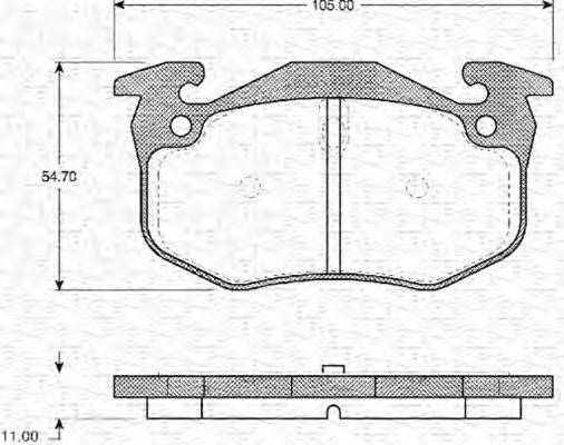 MAGNETI MARELLI 363702161065 Комплект тормозных колодок, дисковый тормоз