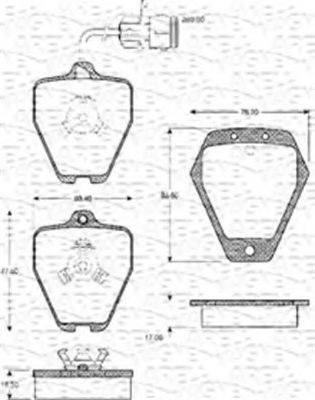 MAGNETI MARELLI 363702161080 Комплект тормозных колодок, дисковый тормоз