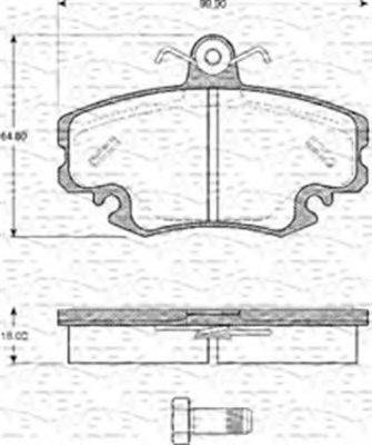 MAGNETI MARELLI 363702161081 Комплект тормозных колодок, дисковый тормоз