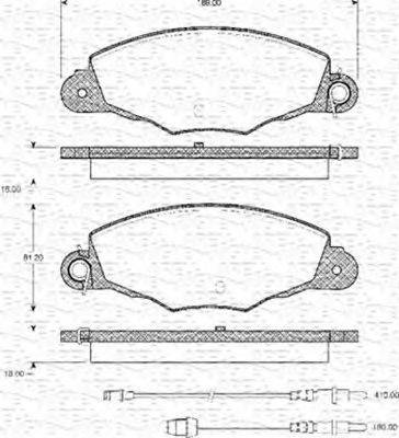MAGNETI MARELLI 363702161083 Комплект тормозных колодок, дисковый тормоз