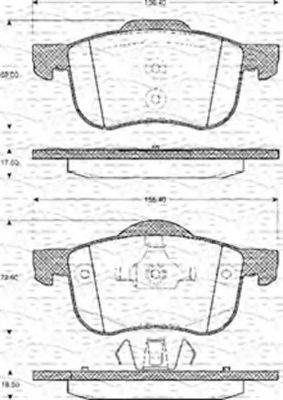 MAGNETI MARELLI 363702161108 Комплект тормозных колодок, дисковый тормоз