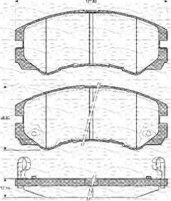 MAGNETI MARELLI 363702161124 Комплект тормозных колодок, дисковый тормоз