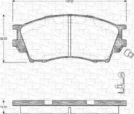 MAGNETI MARELLI 363702161146 Комплект тормозных колодок, дисковый тормоз