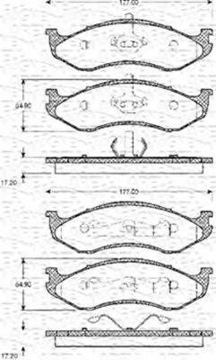 MAGNETI MARELLI 363702161149 Комплект тормозных колодок, дисковый тормоз