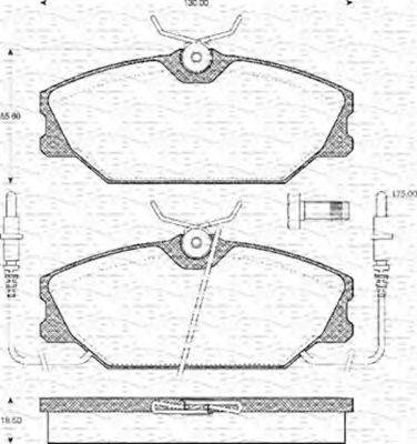 MAGNETI MARELLI 363702161150 Комплект тормозных колодок, дисковый тормоз