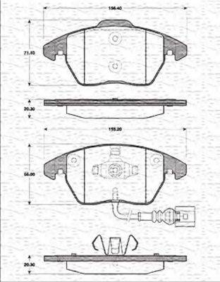 MAGNETI MARELLI 363702161171 Комплект тормозных колодок, дисковый тормоз