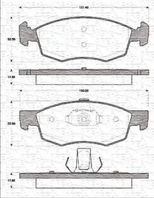 MAGNETI MARELLI 363702161186 Комплект тормозных колодок, дисковый тормоз