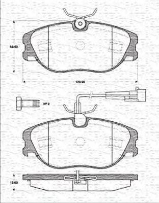 MAGNETI MARELLI 363702161190 Комплект тормозных колодок, дисковый тормоз