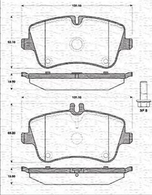 MAGNETI MARELLI 363702161216 Комплект тормозных колодок, дисковый тормоз