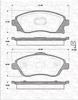 MAGNETI MARELLI 363702161220 Комплект тормозных колодок, дисковый тормоз