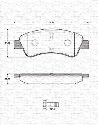 MAGNETI MARELLI 363702161229 Комплект тормозных колодок, дисковый тормоз