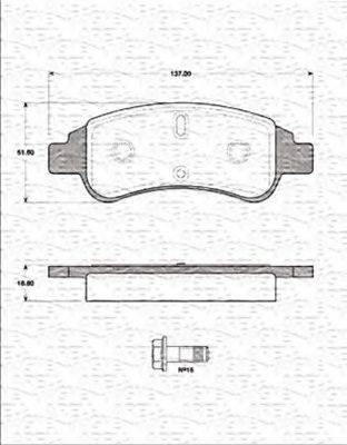 MAGNETI MARELLI 363702161230 Комплект тормозных колодок, дисковый тормоз