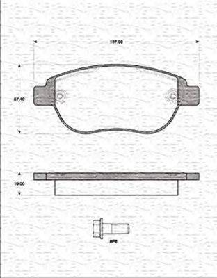 MAGNETI MARELLI 363702161231 Комплект тормозных колодок, дисковый тормоз