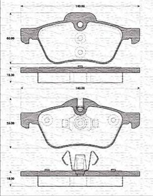 MAGNETI MARELLI 363702161234 Комплект тормозных колодок, дисковый тормоз