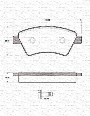 MAGNETI MARELLI 363702161246 Комплект тормозных колодок, дисковый тормоз