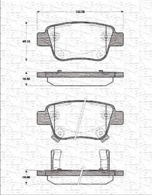 MAGNETI MARELLI 363702161252 Комплект тормозных колодок, дисковый тормоз