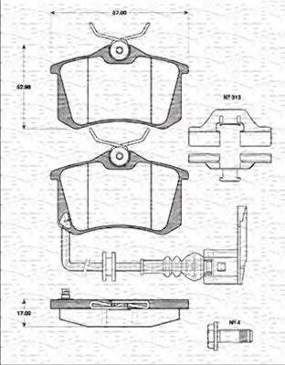 MAGNETI MARELLI 363702161257 Комплект тормозных колодок, дисковый тормоз