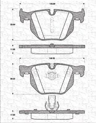 MAGNETI MARELLI 363702161260 Комплект тормозных колодок, дисковый тормоз