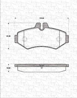 MAGNETI MARELLI 363702161264 Комплект тормозных колодок, дисковый тормоз