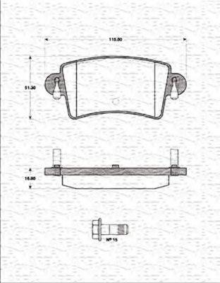 MAGNETI MARELLI 363702161271 Комплект тормозных колодок, дисковый тормоз