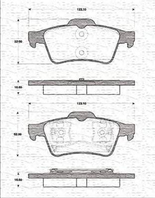 MAGNETI MARELLI 363702161273 Комплект тормозных колодок, дисковый тормоз