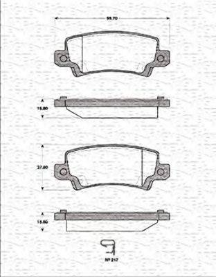 MAGNETI MARELLI 363702161276 Комплект тормозных колодок, дисковый тормоз