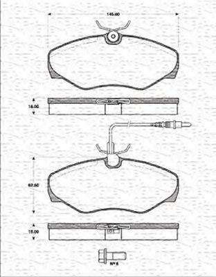 MAGNETI MARELLI 363702161294 Комплект тормозных колодок, дисковый тормоз