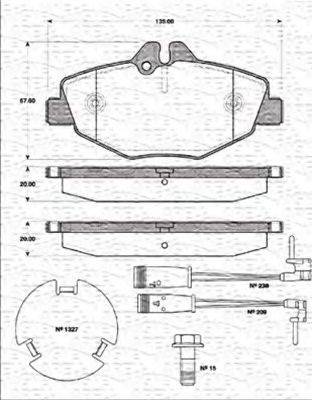 MAGNETI MARELLI 363702161299 Комплект тормозных колодок, дисковый тормоз