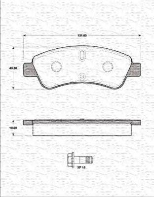 MAGNETI MARELLI 363702161307 Комплект тормозных колодок, дисковый тормоз