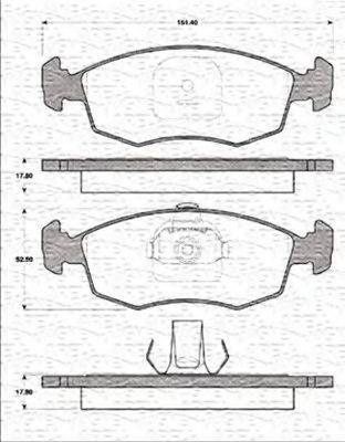 MAGNETI MARELLI 363702161308 Комплект тормозных колодок, дисковый тормоз