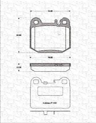 MAGNETI MARELLI 363702161311 Комплект тормозных колодок, дисковый тормоз