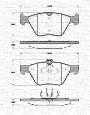 MAGNETI MARELLI 363702161316 Комплект тормозных колодок, дисковый тормоз