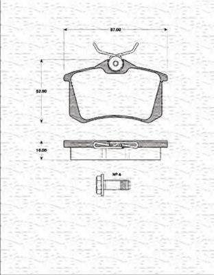 MAGNETI MARELLI 363702161328 Комплект тормозных колодок, дисковый тормоз