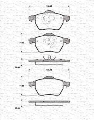 MAGNETI MARELLI 363702161396 Комплект тормозных колодок, дисковый тормоз